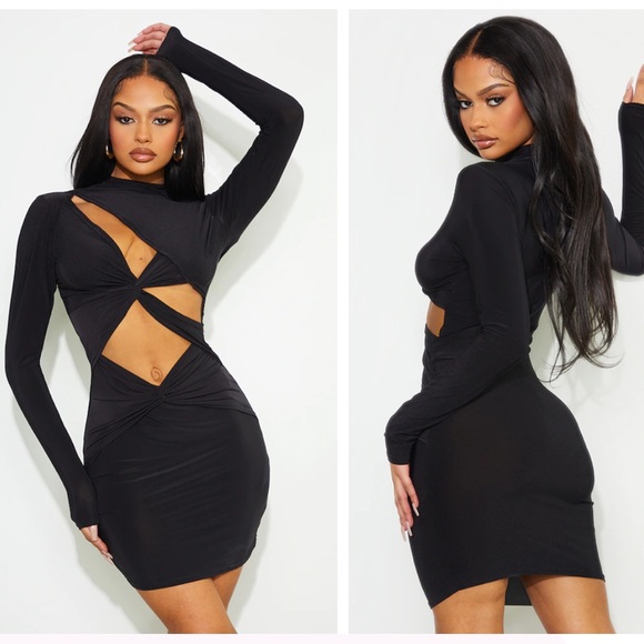 Cutout Club Dress in Black - Picture 4 of 5